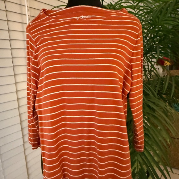 CHICOS SIZE 1 STRIPED TOP - Picture 1 of 7